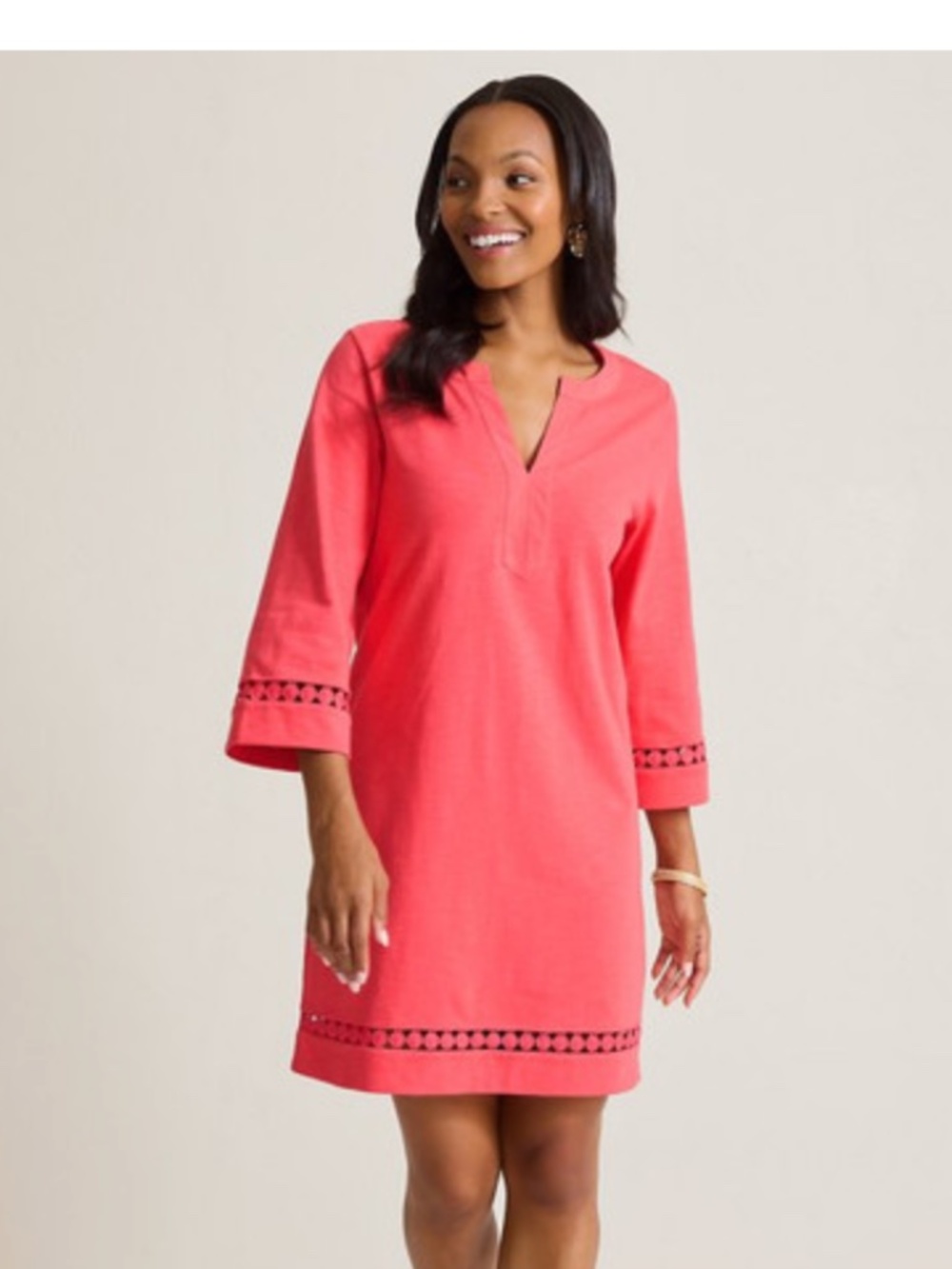 Tommy Bahama Sunset Harbor Long Sleeve Dress - Melon Berry (S)